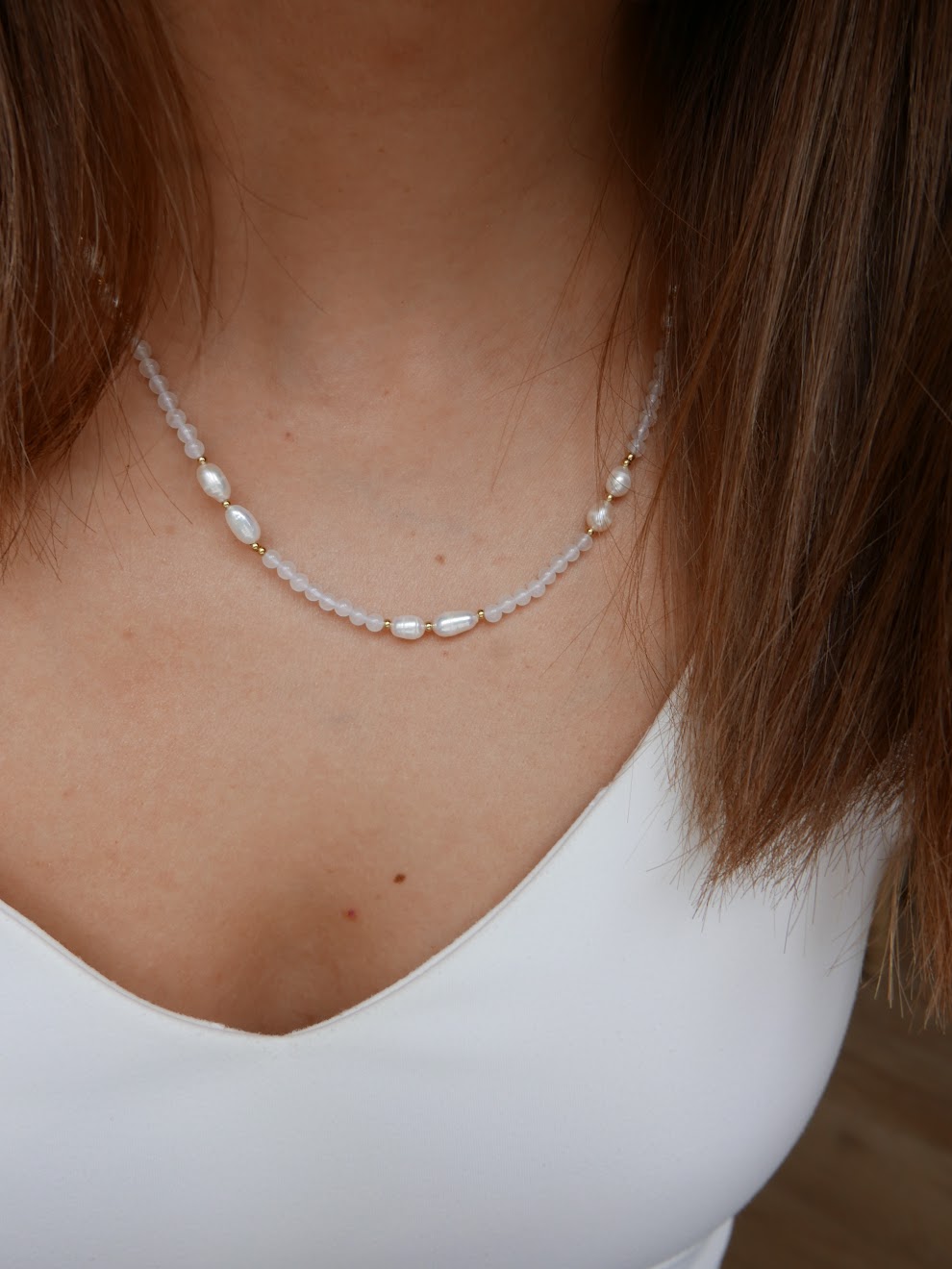 Strand of Pearls X Beaded Necklace