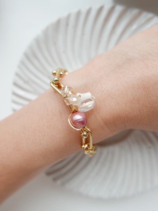 Precious One- Pink Pearl Bracelet